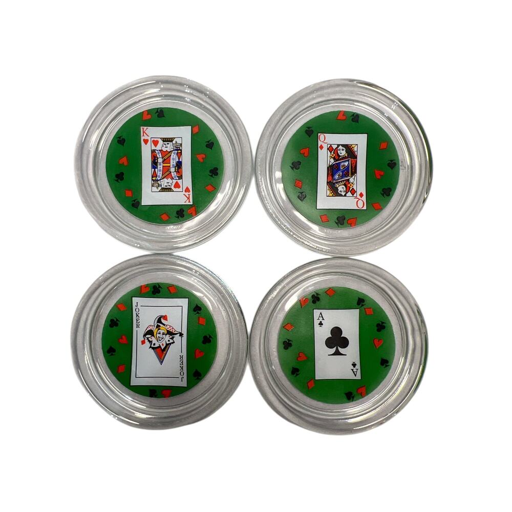 Set‎ of 4 Glass Poker Coasters
